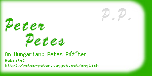 peter petes business card